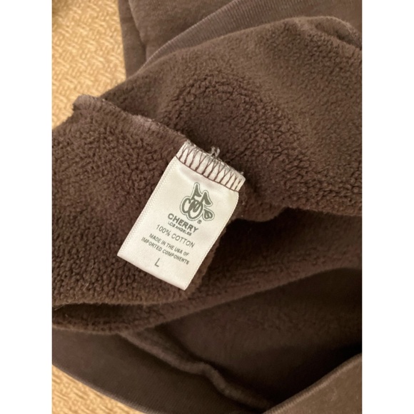 LIKE NEW CHERRY Los Angeles cowboy western chocolate brown sweater size large - Picture 7 of 8